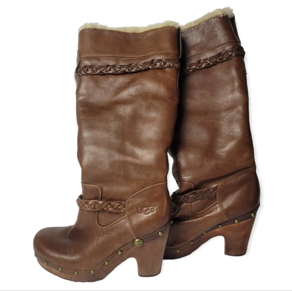 UGG Savana Leather Boots Size 6 - Picture 2 of 14
